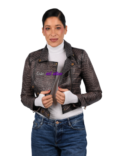 KOŽNA JAKNA 17715ZKJ5 SIVA