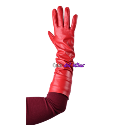 DUGE KOŽNE RUKAVICE 07876 CRVENA