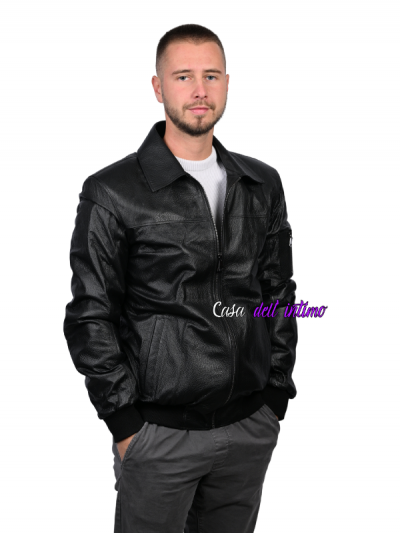 MUŠKA KOŽNA JAKNA 11138MJ4 CRNA